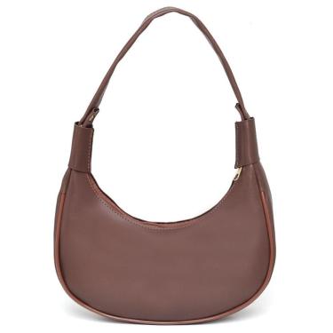 Imagem de Bolsa Feminina OEM Meia Lua Branca Pequena Skybag em Tamanho Compacto Marrom Café para...