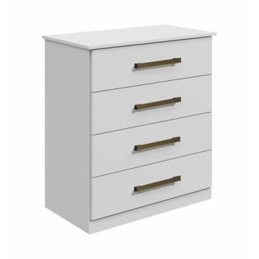 Imagem de Cômoda para Quarto 4 Gavetas - Rubi-Branco - Móveis Leifer - Leifer Mó