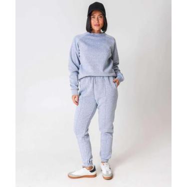 Imagem de Calça Moletom Feminina Frizo Marisa Preto-49889, Cinza mescla, G