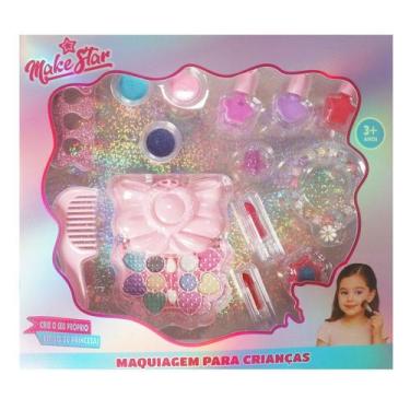 Imagem de Kit Maquiagem Brinquedo Maleta com Sombras e Acessórios