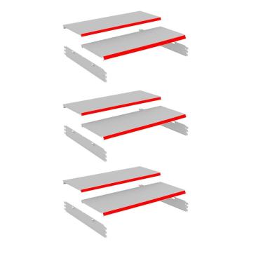 Imagem de Kit 3 Bandeja Gondola Rack FIT Branco 6X 30x90 CH22 Pe Verme