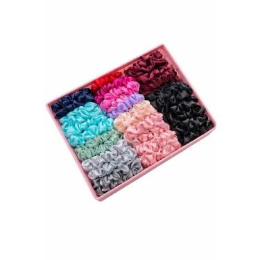 Imagem de Kit Scrunchie Cetim com elastano 30 / 50 Unidades / Atacado Xuxinha de