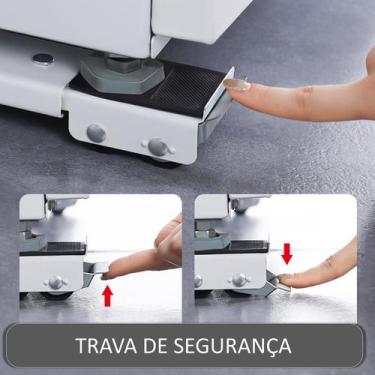 Imagem de Carrinho Suporte Base Rodinhas Ajustável P/ Geladeira Fogão Máquina - 