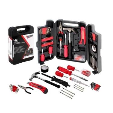 Imagem de Kit De Ferramentas Completa 142 Peças Maleta Chaves Martelo Soquetes J