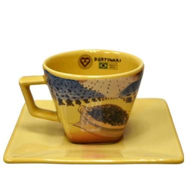 Imagem de Xícara de Porcelana Portinari com Pires 3 Corações Obra Café 75ml