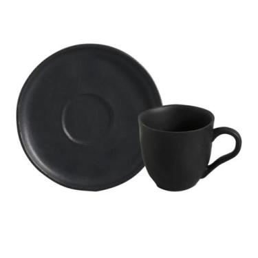 Imagem de Xícara De Chá Orgânico 170ml E Pires Bio Preto Matte Porto Brasil