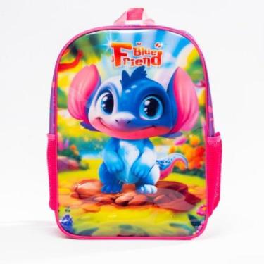 Imagem de Mochila Infantil Blue Friend Sortida para Escola e Creche de Costas