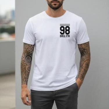 Imagem de Camiseta Masculina Básica Algodão Casual Estilo Street Camisa Manga Curta Urbana Confor...