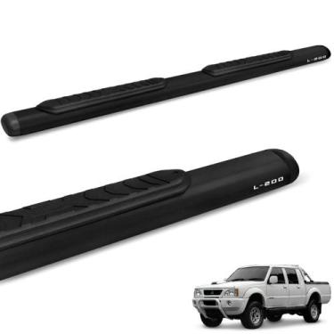 Imagem de Estribo Lateral L200 GL GLS 1998 a 2005 Oblongo Oval Preto Track