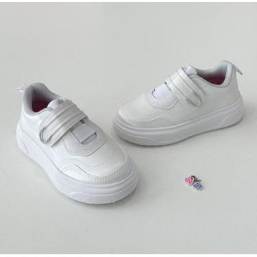 Imagem de Tênis Infantil Pampili Branco Menina Casual Esportivo Fashion Conforto