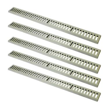 Imagem de Kit 5 Ralo Grelha Linear 3293X5GDA para Captação de Aguas Pluviais com Caixilho Bege GDA Industria e Distribuidora
