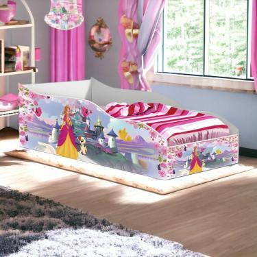 Imagem de Mini Cama Infantil Racer Juvenil Castelo com Colchão Estilo Carrinho MDF Lilás Gabrielli Móveis