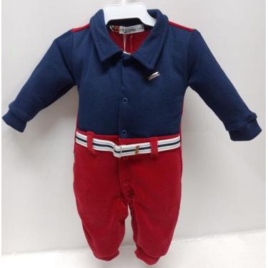 Imagem de Macacão Longo Plush Finta Conjunto Bebê Menino Zafielo 704, Vermelho, 