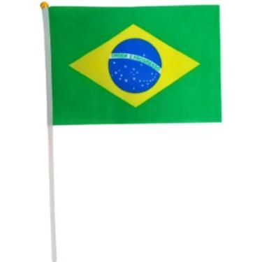 Imagem de Bandeira do Brasil 30x45cm para Haste e Eventos Verde Pct com 12 - OUT