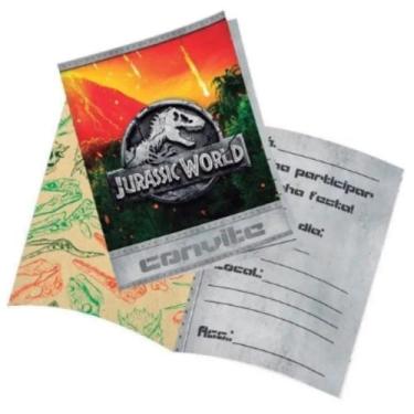 Imagem de Convite Aniversário Jurassic World Com 8 Festcolor
