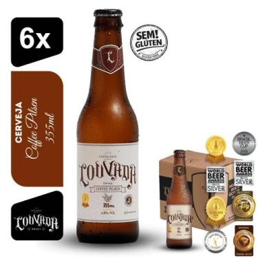 Imagem de Cerveja Coffee Pilsen Louvada 355ml Kit 6 unidades Sem Glúten - Cervej