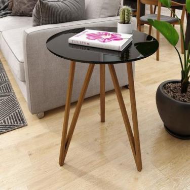 Imagem de Mesa Lateral Corinto 70 cm Preto - Sparta Móveis