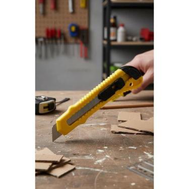 Imagem de Estilete Fixo Grande 18mm Cortes Precisos Prata - Congratulations Stor