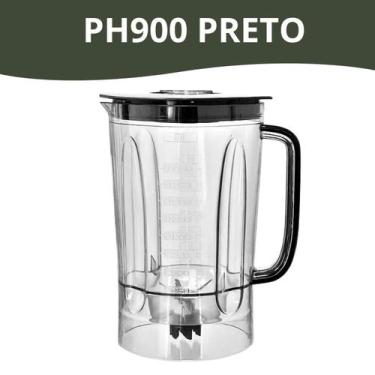 Imagem de Kit Copo Philco PH900 Preto Completo 6 Lâminas e Tampa Original - Repo