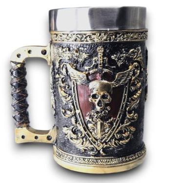 Imagem de Caneca para Cerveja e Chopp em Madeira Tenda Medieval 800ml