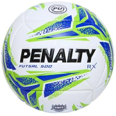 Imagem de Bola de Futebol Futsal Penalty Rx 500 Oficial CBFS, Verde, Azul