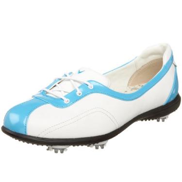 Imagem de Callaway Sapato de golfe feminino meia renda, Branco/azul ciano, 10