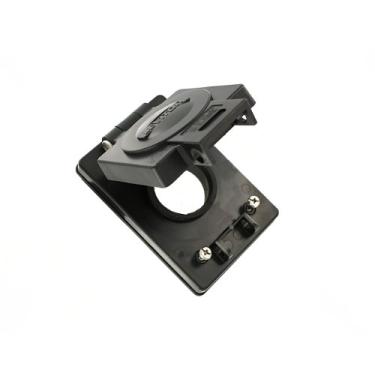 Imagem de Leviton Receptáculo de 1 entrada 60W03-B, trava de 15A/lâmina reta 15A, proteção contra umidade, resistente à corrosão, termoplástico, preto
