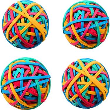 Imagem de Pulseira de borracha de 4 rolos com elástico em torno de 400 peças de pulseiras de borracha coloridas elásticas de borracha, bolas de borracha, suporte de papelaria, alças elásticas para fazer você mesmo, artes e artesanato, organização de documentos
