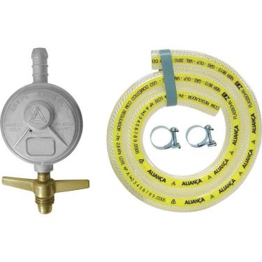 Imagem de Regulador para Gás Aliança 505/01 Pequeno com Mangueira 80cm