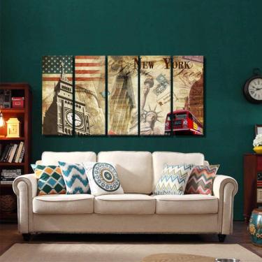 Imagem de Quadro Decorativo New York 140x65 em tecido 2