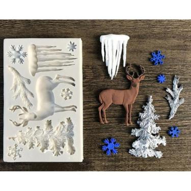 Imagem de Molde De Silicone Natal, Rena, Neve, Resina, Confeitaria, Biscuit Molds Planet