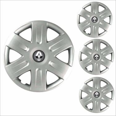 Imagem de Jogo Calota Aro 15 Sandero Logan Scénic 2008 à 2011 Renault + Emblema Resinado