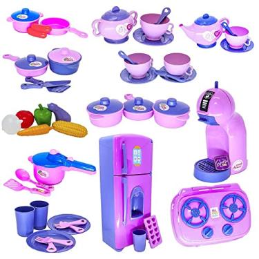 Imagem de Super Kit Cozinha Infantil Eletro Legumes Café Geladeira 47p