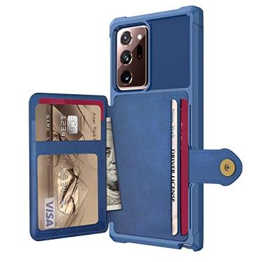 Imagem de para Samsung Galaxy Note 20 Ultra/Note 20 5G Capa de Carteira de Couro PU com Porta-Fotos Capa traseira dura, Azul, para Nota 20 5G