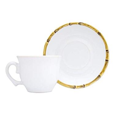 Imagem de Conjunto 6 Xicaras Chá C/Pires Bambu Scalla Ceramica