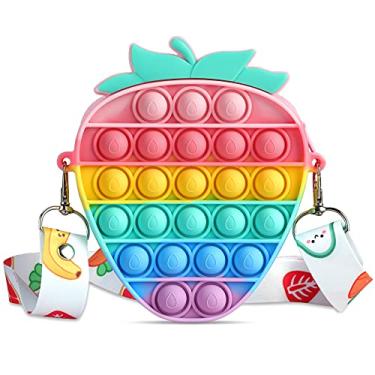 Imagem de Bolsa de ombro GKPLY Pop Push It Purse Fidget Toy para Meninas, Bolha Crossbody Bag para Material Escolar Infantil, Popular Popper Bolsas Carteira Brinquedos Sensoriais Fidget Puppets Game para alivia