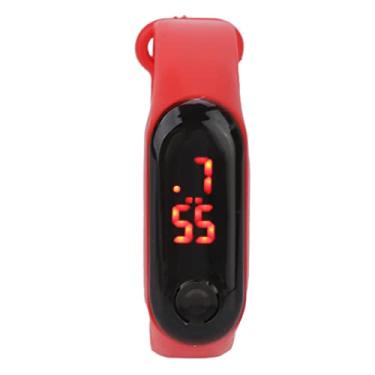 Imagem de Mini Relógio Eletrônico Infantil Com Pulseira De Silicone, Relógio Eletrônico Esportivo Simples Conduzido Por Estudante (Vermelho)