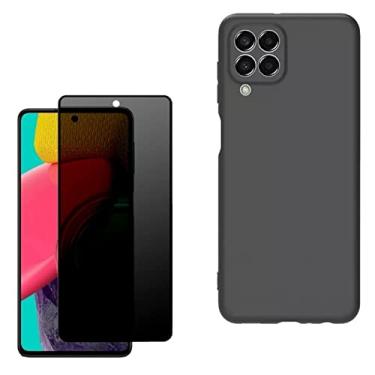 Imagem de Kit Capa Capinha Anti Impacto e Pelicula Anti Spy Compatível Samsung M13 M23 M52 M53 (Galaxy M32)