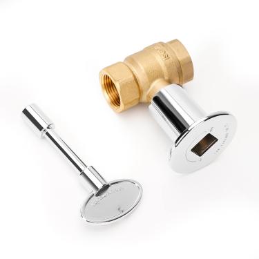 Imagem de Stanbroil Kit de válvula de desligamento de 1/4 de volta reta para Poços de Fogo a Gás NG LP com Flange e Chave Cromo Polido - NPT de 3/4"