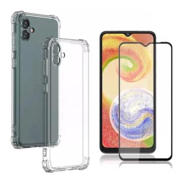 Imagem de Capa Capinha Anti Impacto + Película 9D Cerâmica Compatível Com Samsung Galaxy A04 - (Hard Glass Store)