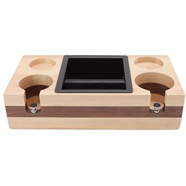 Imagem de 4 em um organizador de acessórios de café expresso caixa compatível com acessórios de café expresso de 51/54/58mm,Caixa de espresso Knock, suporte de adulteração(Light Brown)