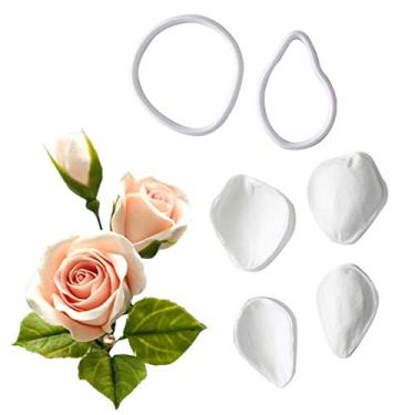 Imagem de Molde de silicone rosa pétala floral molde de veio para todos os fins para folhas de flores de goma para decoração de bolos, chocolate, artesanato de açúcar, decoração de bolo, argila