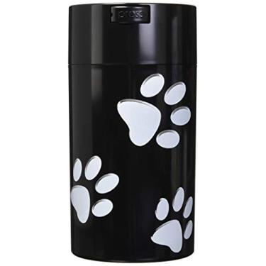 Imagem de Recipiente de armazenamento de alimentos para animais de estimação selado a vácuo Pawvac de 350 ml; tampa preta e corpo/patas brancas
