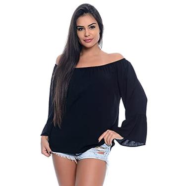 Imagem de Blusa Ciganinha Manga Longa Flare B'Bonnie Preto (GG)