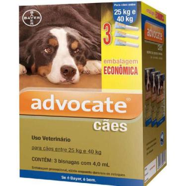 Imagem de Advocate Antipulgas Para Cães Acima De 25 Kg 4,0 Ml - Combo 3 Unidades