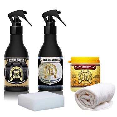 Imagem de Kit Limpa Couro + Tira Manchas e Mofos + Hidrata Couro JR para Bancos Automotivos, Jaquetas, Poltronas