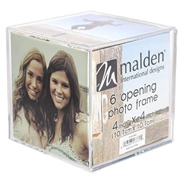 Imagem de Malden International Designs Cubo de acrílico para fotos, 6 opções, 6-4x4, transparente