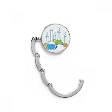 Imagem de Tubo de teste de química líquida, gancho de mesa com fecho decorativo, gancho dobrável