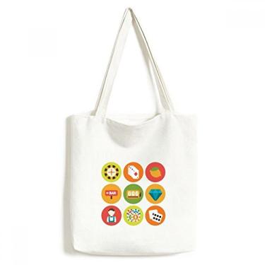 Imagem de Bolsa de lona com ilustração de elementos de desenho de cassino, bolsa de compras, bolsa casual