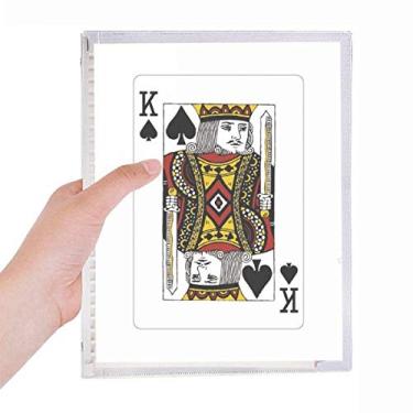 Imagem de Caderno de cartas Spade K com estampa de folhas soltas e diário recarregável